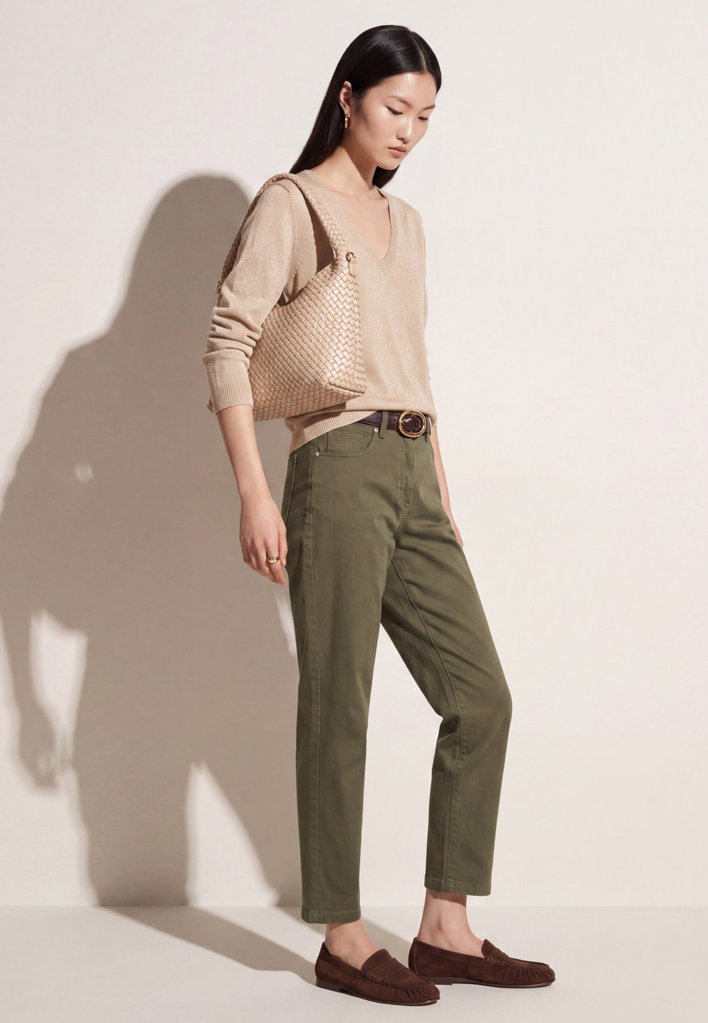 PANTALON SLIM 7/8EME - TEISA - KAKI