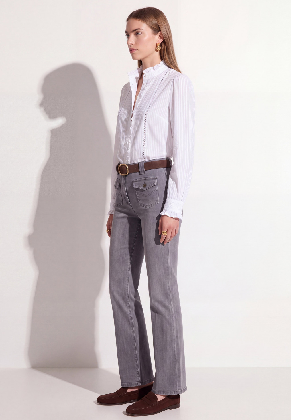 JEAN LARGE - TELLA - GRIS