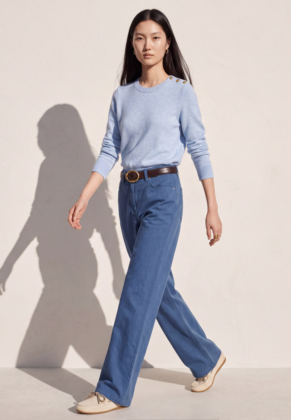 PANTALON LARGE - TABRICS - CELESTE