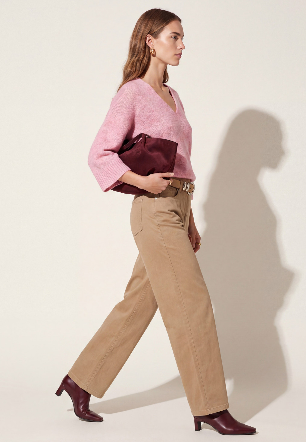 PANTALON LARGE - TABRICS - NOISETTE