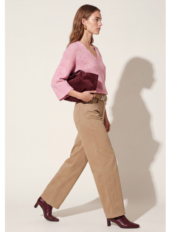 PANTALON LARGE - TABRICS - NOISETTE