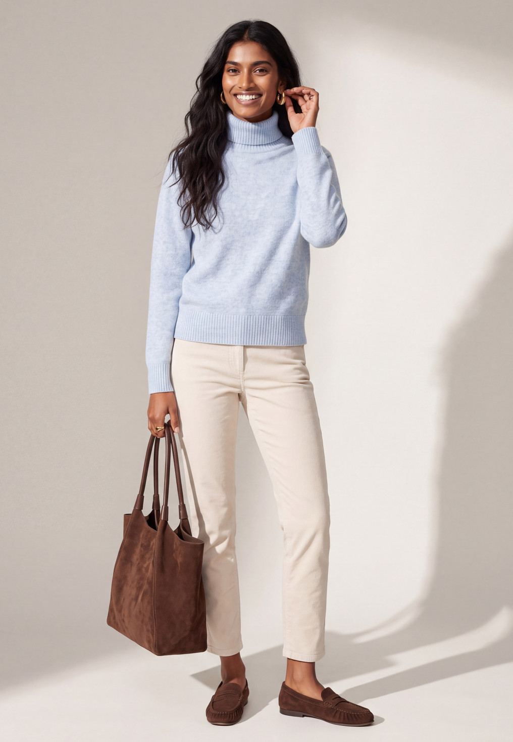 PULL COL ROULE - TONY - CIEL CHINE