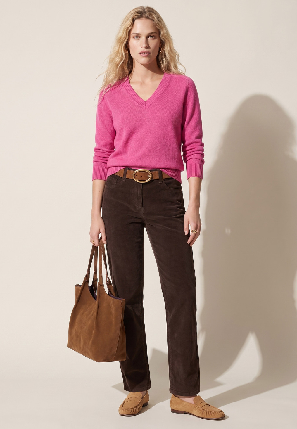 PULL COL V - TRESOR - FUSHIA