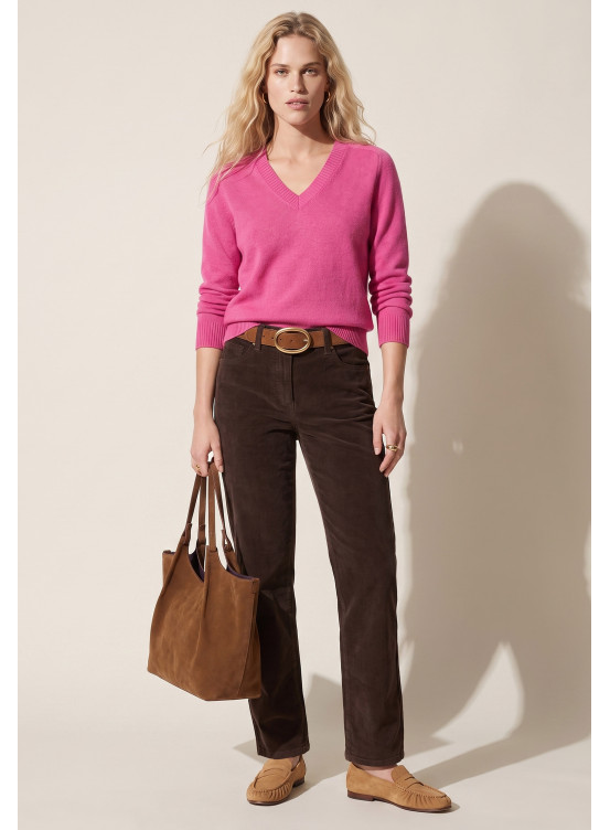 PULL COL V - TRESOR - FUSHIA
