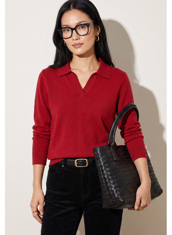 PULL COL POLO - TURIN - RUBIS