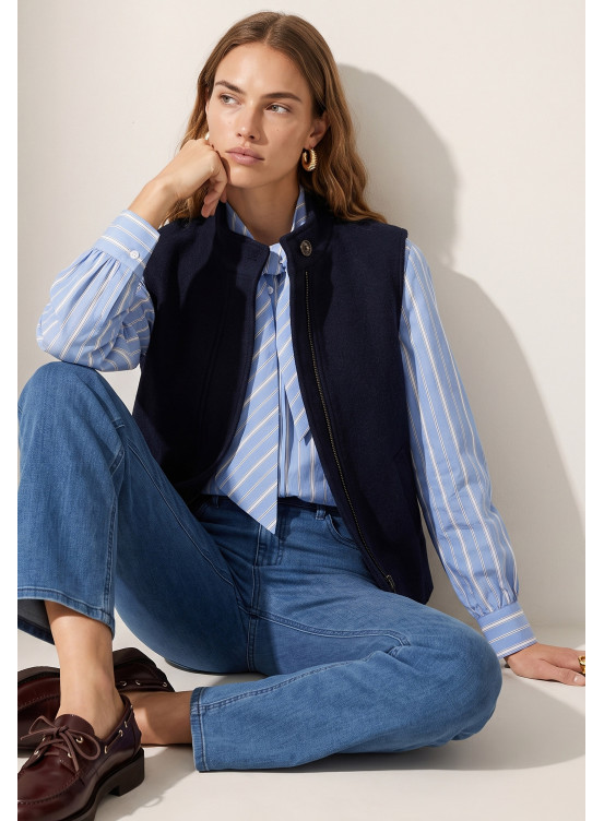 VESTE SANS MANCHE LAINE - TANIOS - MARINE