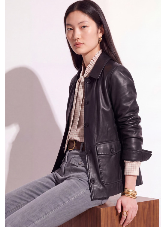 VESTE CUIR - TAVENNA - NOIR