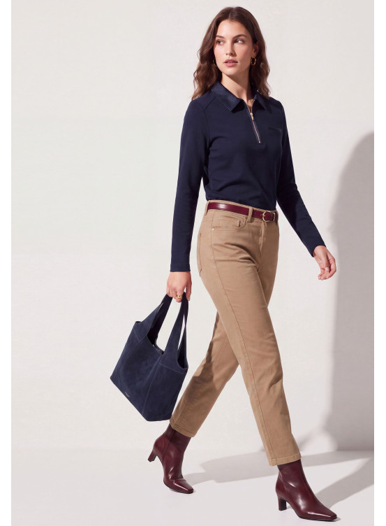PANTALON SLIM 7/8EME - TEISA - NOISETTE
