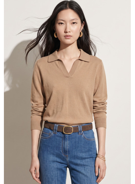 PULL COL POLO - TURIN - CAMEL