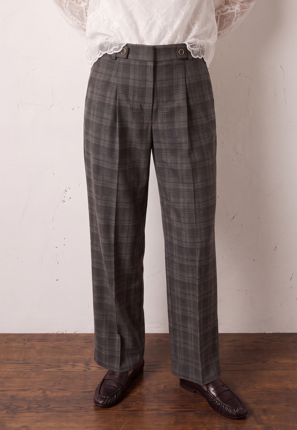 PANTALON LARGE - TORAL - CHOCO/BORDEAUX