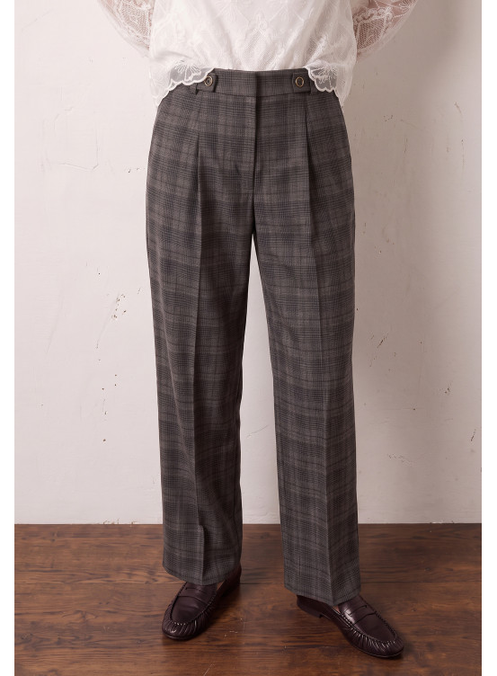PANTALON LARGE - TORAL - CHOCO/BORDEAUX