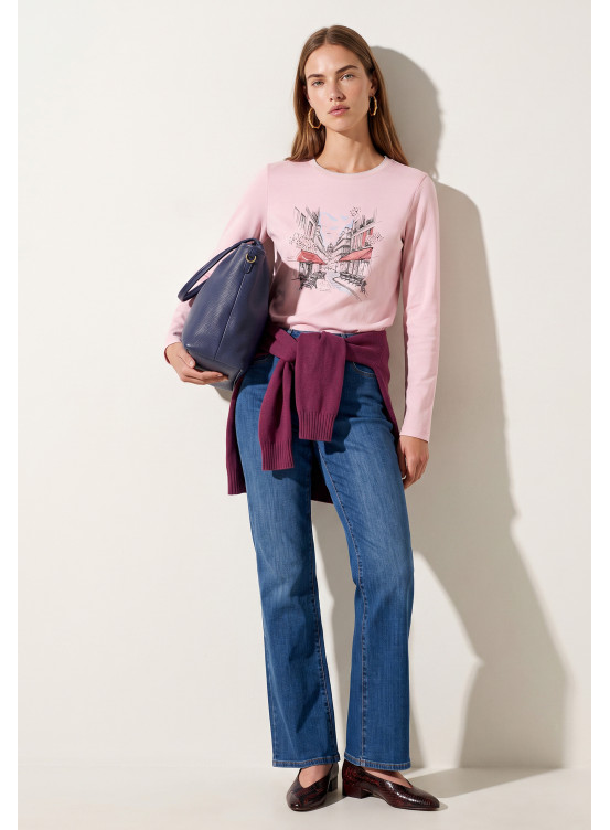 TEE-SHIRT IMPRIME - TROCADERO - ROSE