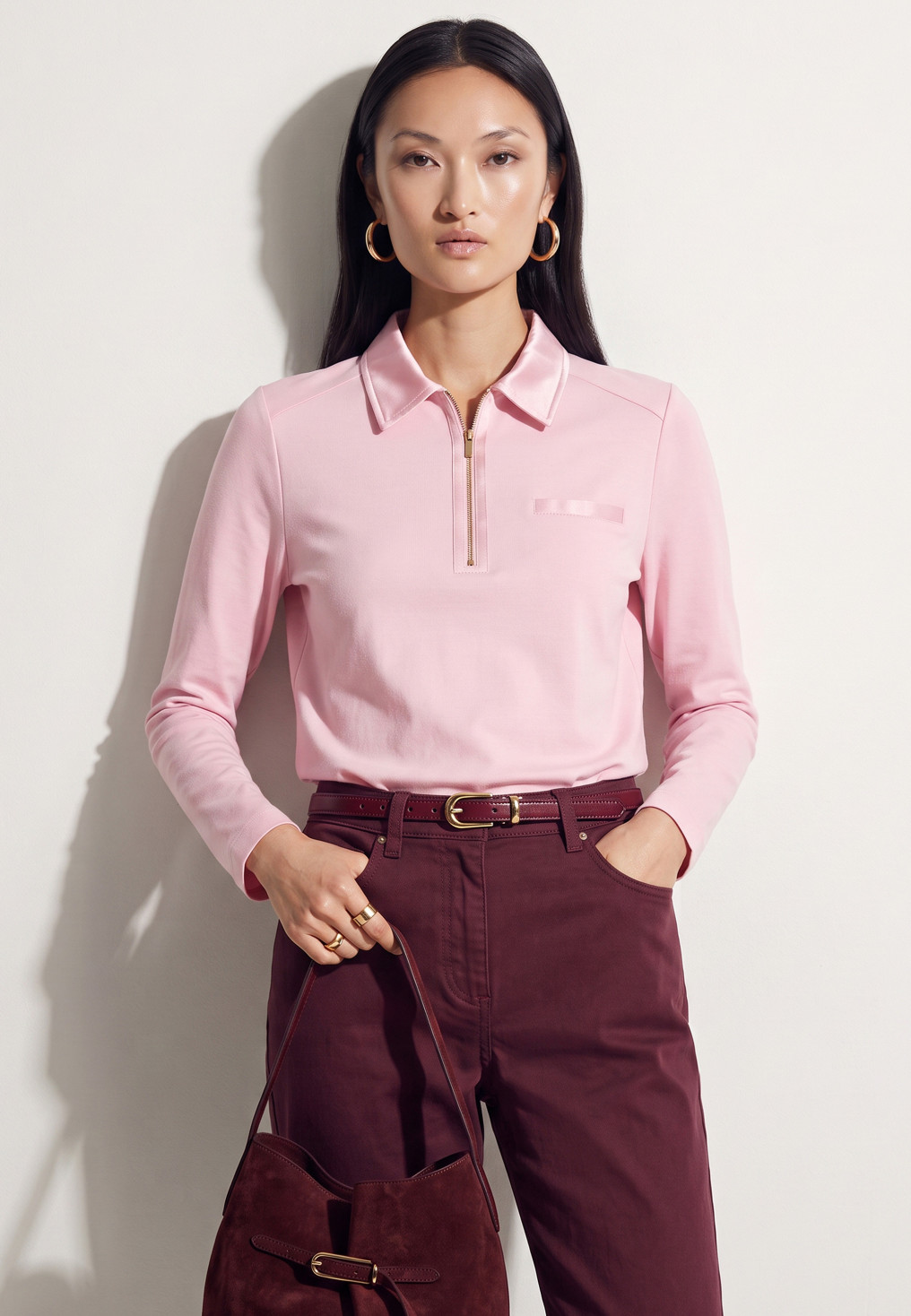 POLO ZIPPE - TONIC - ROSE