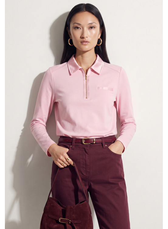 POLO ZIPPE - TONIC - ROSE