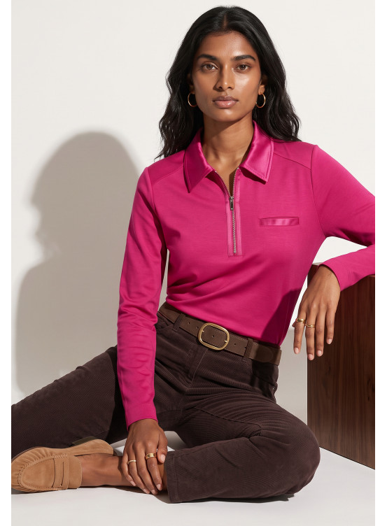 POLO ZIPPE - TONIC - FUSHIA