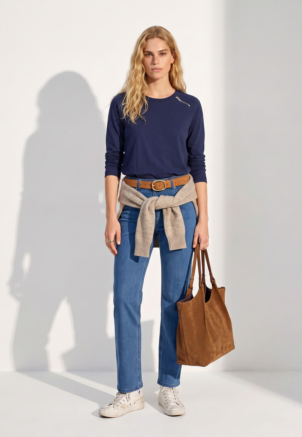 TEE-SHIRT ZIP - TIRETTE - MARINE
