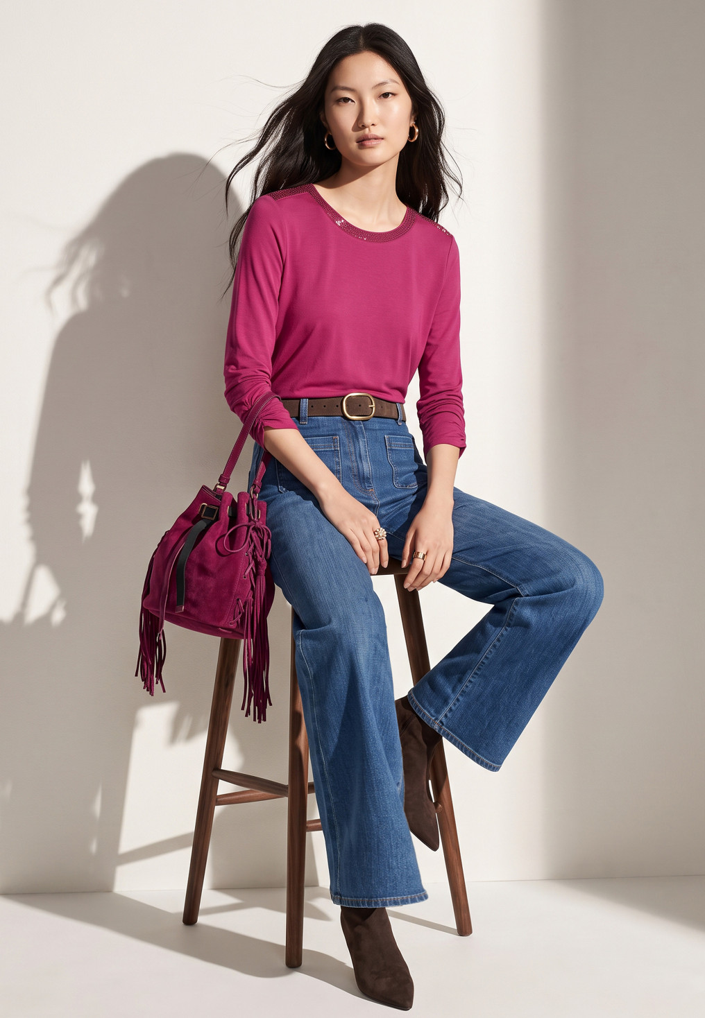 TEE-SHIRT STRASS - TRIESTE - FUSHIA