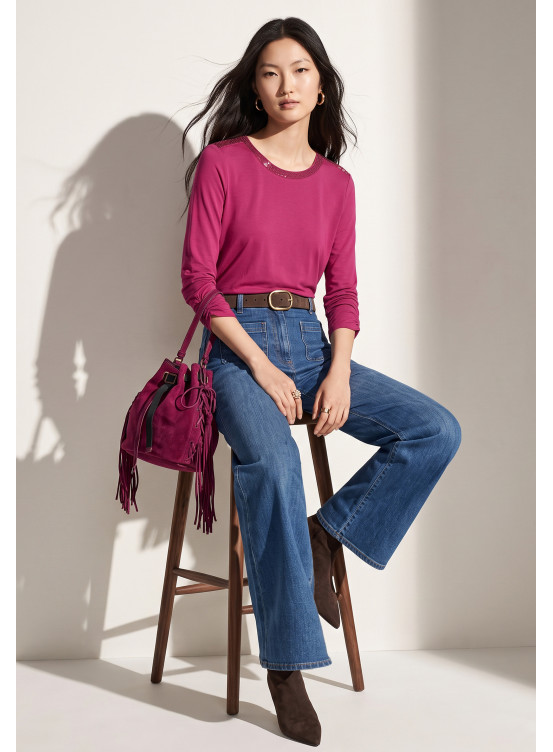 TEE-SHIRT STRASS - TRIESTE - FUSHIA