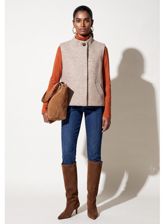 VESTE SANS MANCHE LAINE - TANIOS - NATUREL