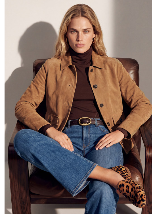 VESTE EN DAIM - SAVENNE - CAMEL - Nouveautés Antonelle