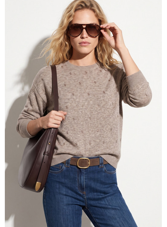 PULL FANTAISIE - TUMULTE - TAUPE