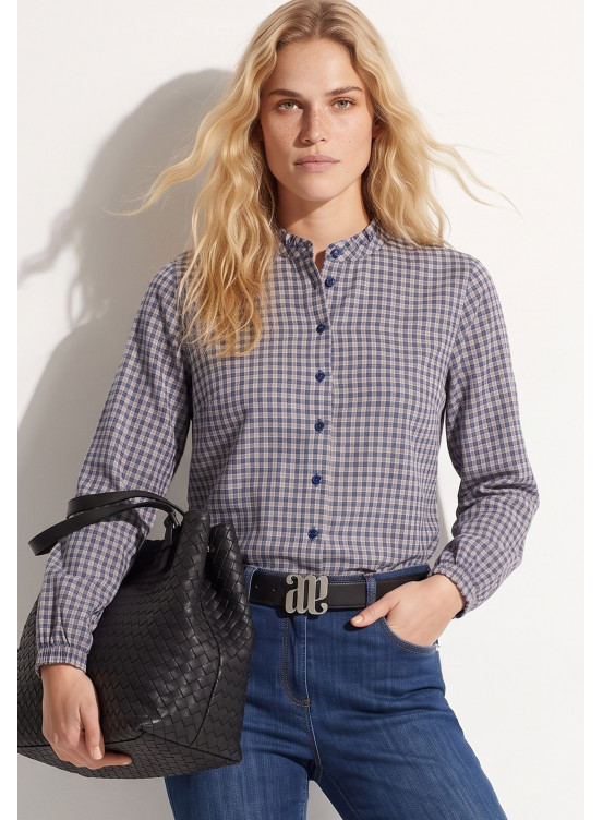 CHEMISE - TALENTA - BLEU/ECRU