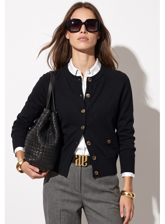 CARDIGAN LAINE/CACHEMIRE - TOREO - NOIR