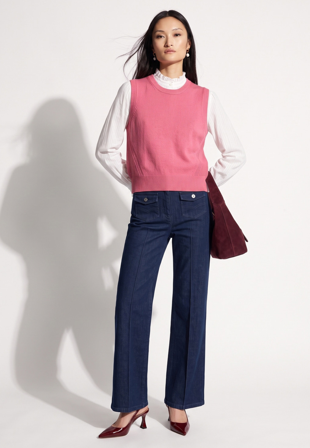 PULL SANS MANCHE - TROMPETTE - PEACH CHINE