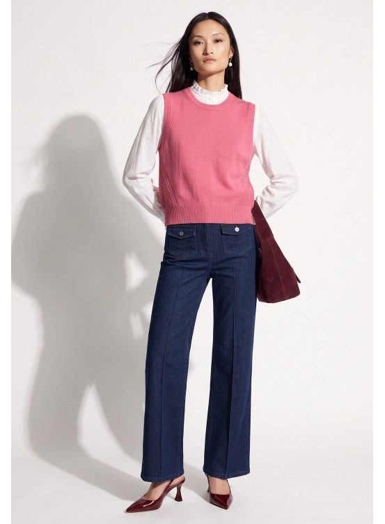 PULL SANS MANCHE - TROMPETTE - PEACH CHINE