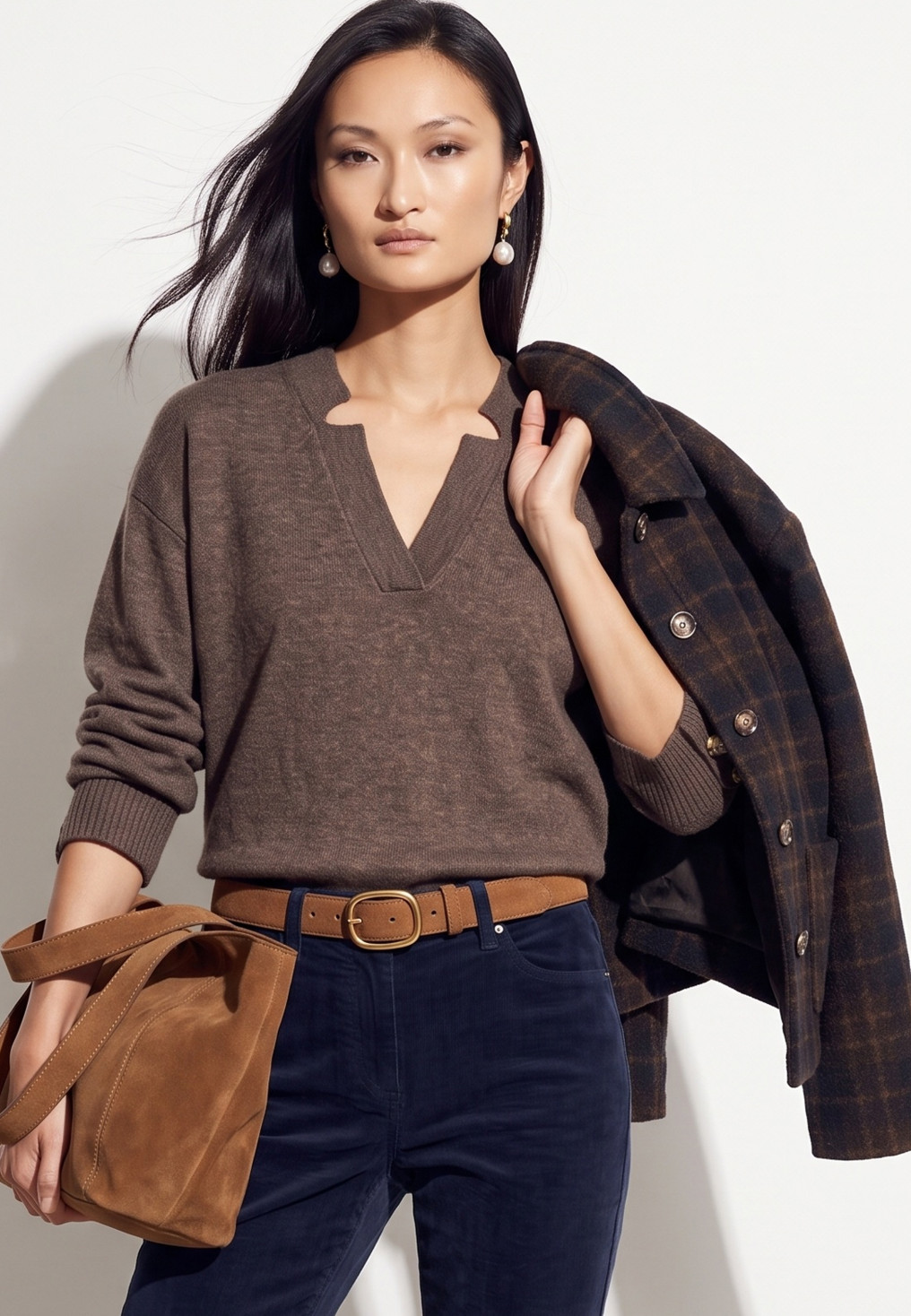 PULL COL TUNIQUE - TANIA - CHOCO CHINE