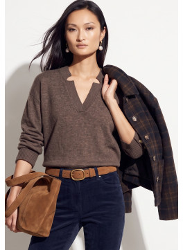 PULL COL TUNIQUE - TANIA - CHOCO CHINE