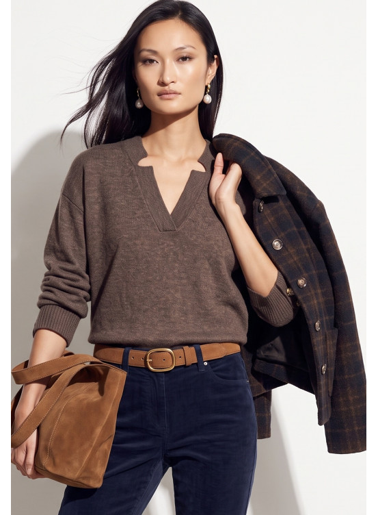 PULL COL TUNIQUE - TANIA - CHOCO CHINE
