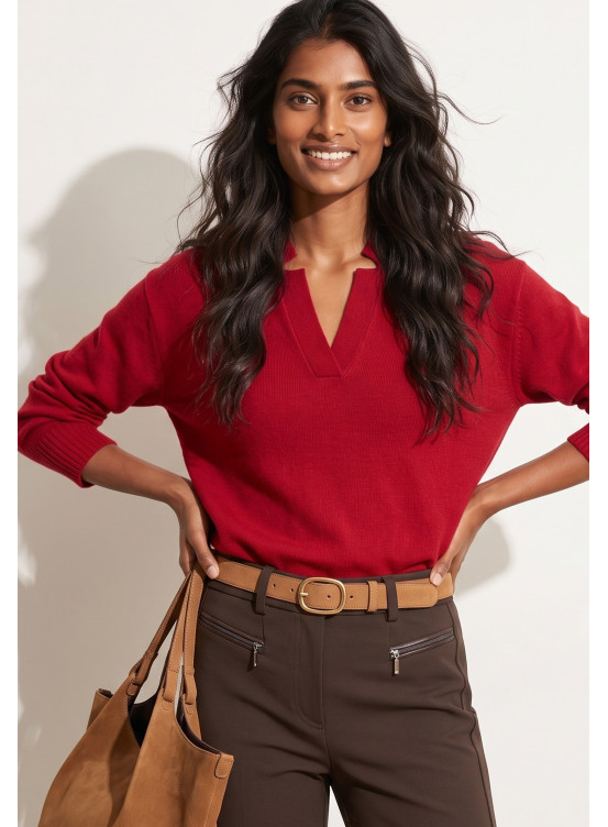 PULL COL TUNIQUE - TANIA - RUBIS