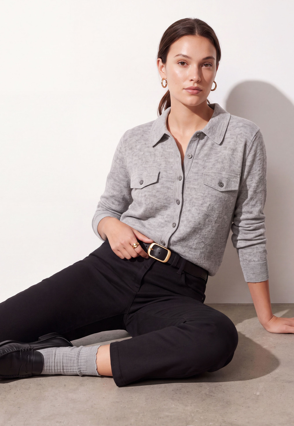 CHEMISE - TEMIZE - GRIS CHINE