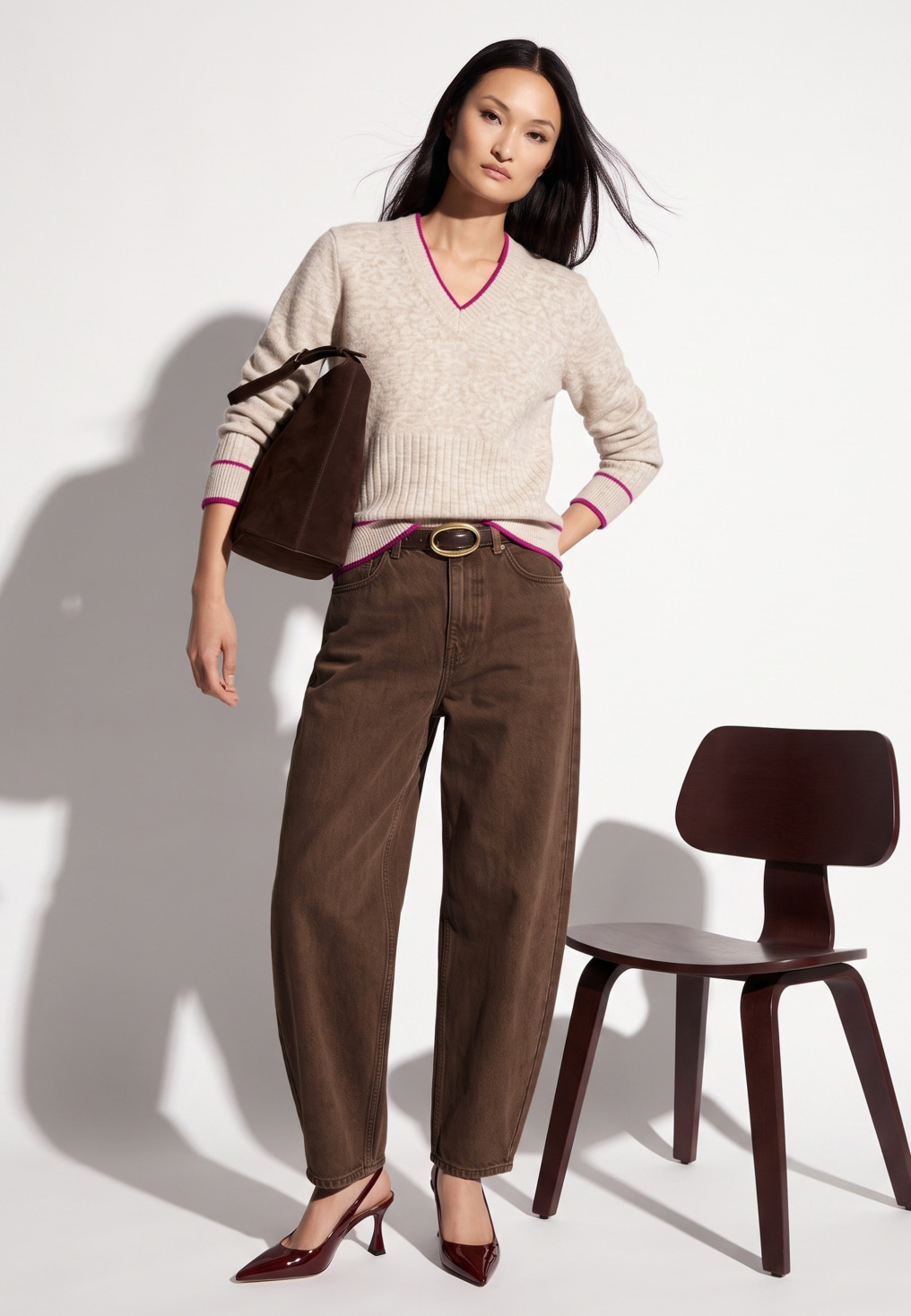 PULL - TOUBO - NATUREL CHINE/FUSHIA