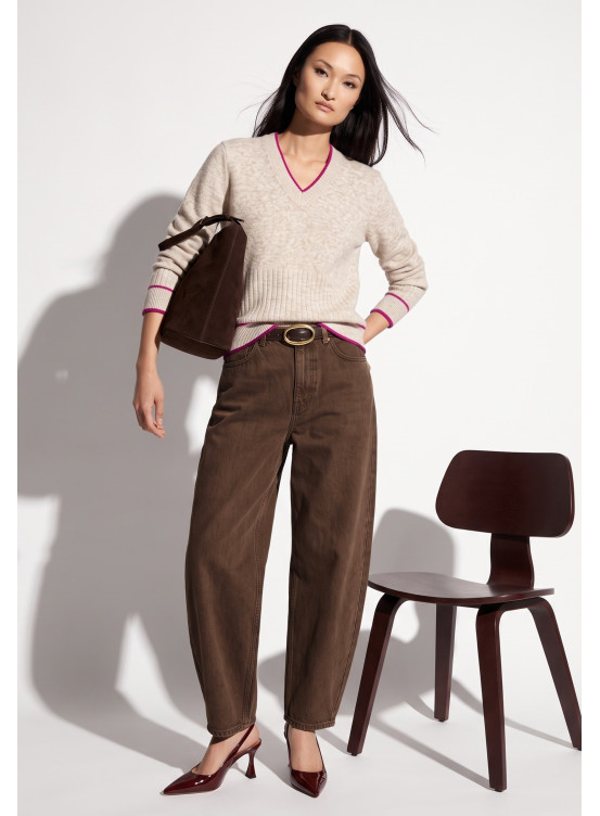 PULL - TOUBO - NATUREL CHINE/FUSHIA
