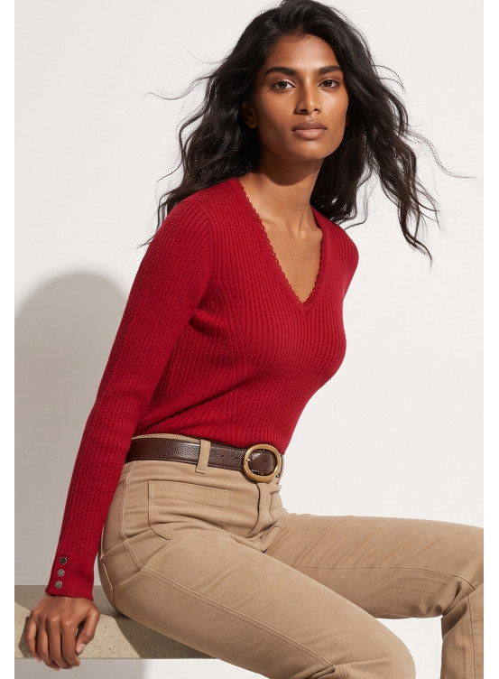 PULL CHAUSSETTE - TRECOTTE - RUBIS