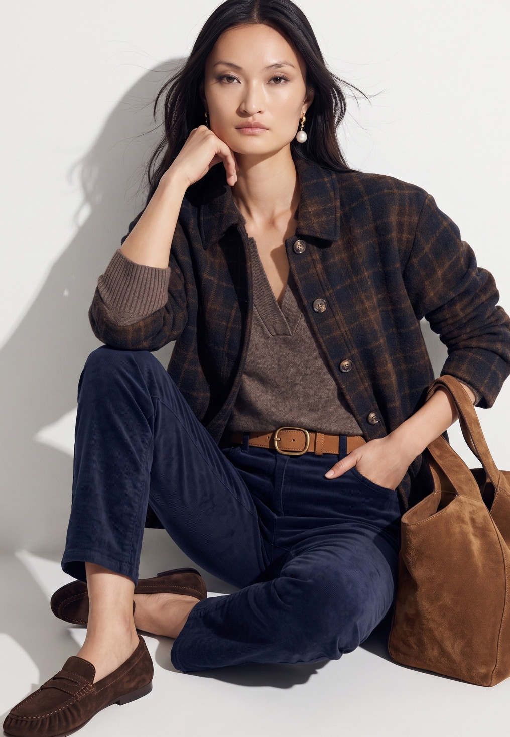 VESTE LAINE - TOMARY - CHOCOLAT/CAMEL