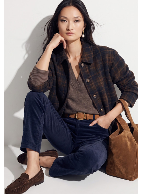VESTE LAINE - TOMARY - CHOCOLAT/CAMEL