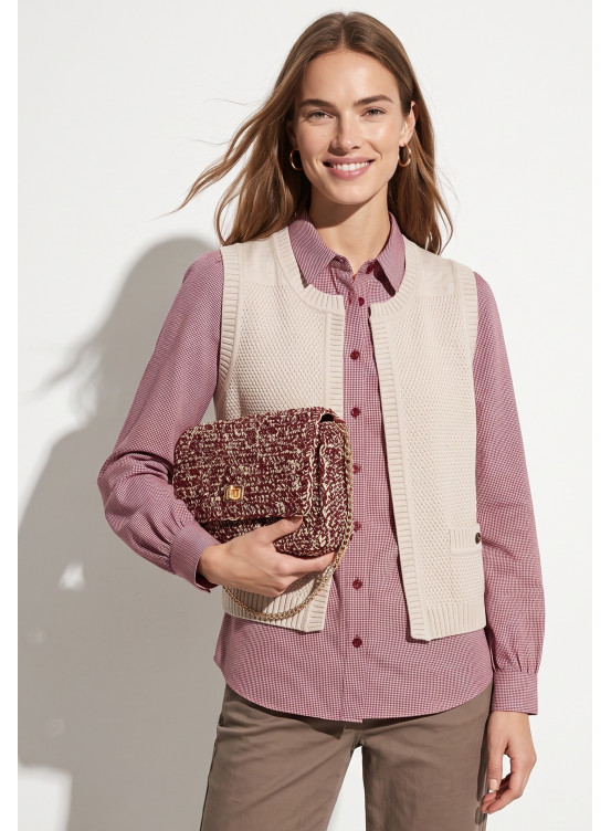 GILET SANS MANCHE - TORID - NATUREL CHINE