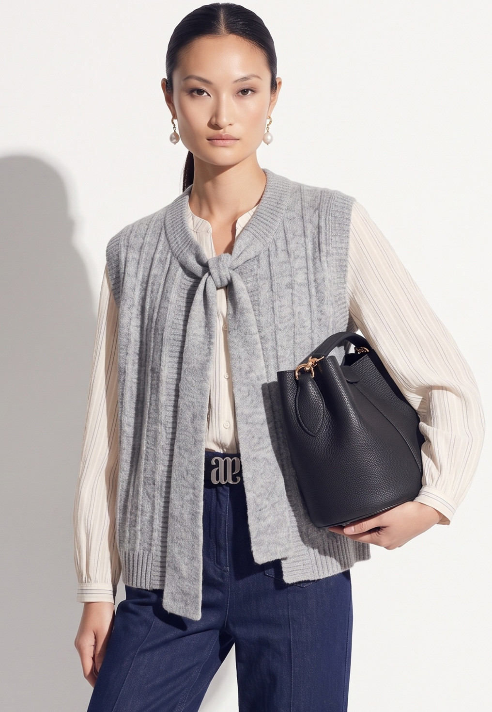 GILET SANS MANCHE - TREPORTO - GRIS CHINE