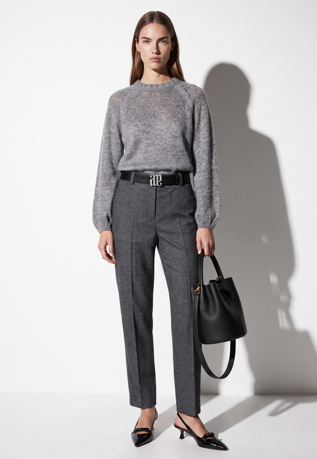PANTALON 7/8EME - TECK - GRIS CHINE