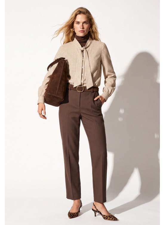 PANTALON 7/8EME - TOSARIO - CHOCOLAT