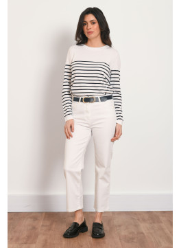 JEANS CROPPED DROIT - PATHALIA - BLANC - Antonelle