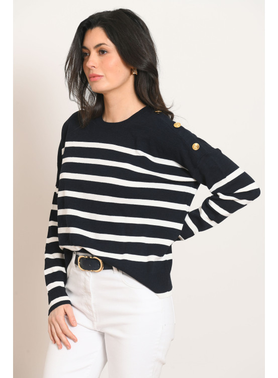 PULL MARIN - PTIFAR - MARINE/ECRU - Antonelle