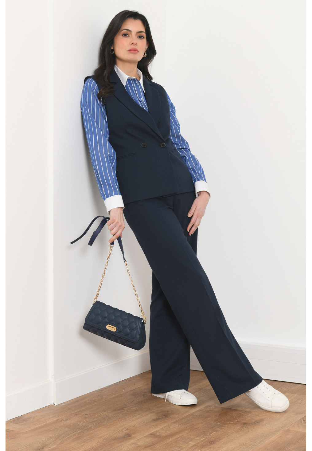 PANTALON LONG LARGE - PURPLE - MARINE - Antonelle