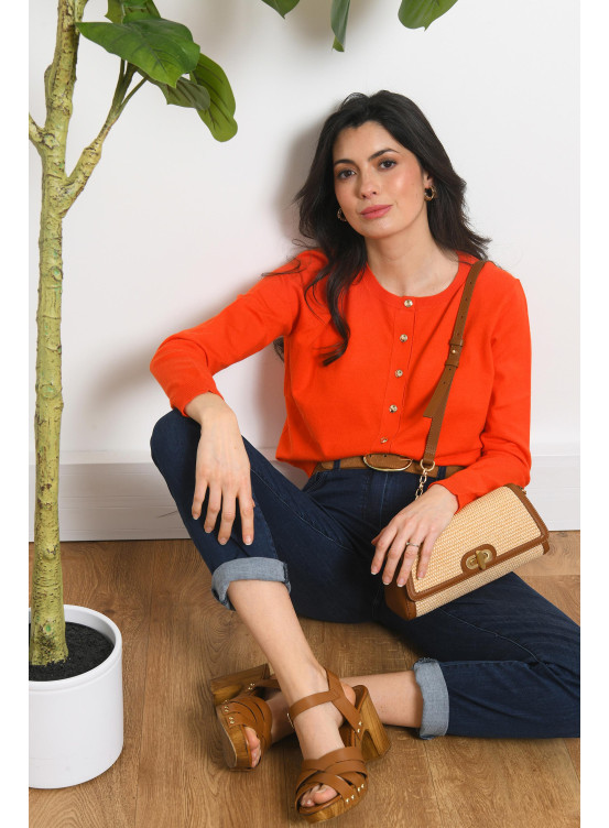 CARDIGAN - PRAGOIS - ORANGE - Antonelle