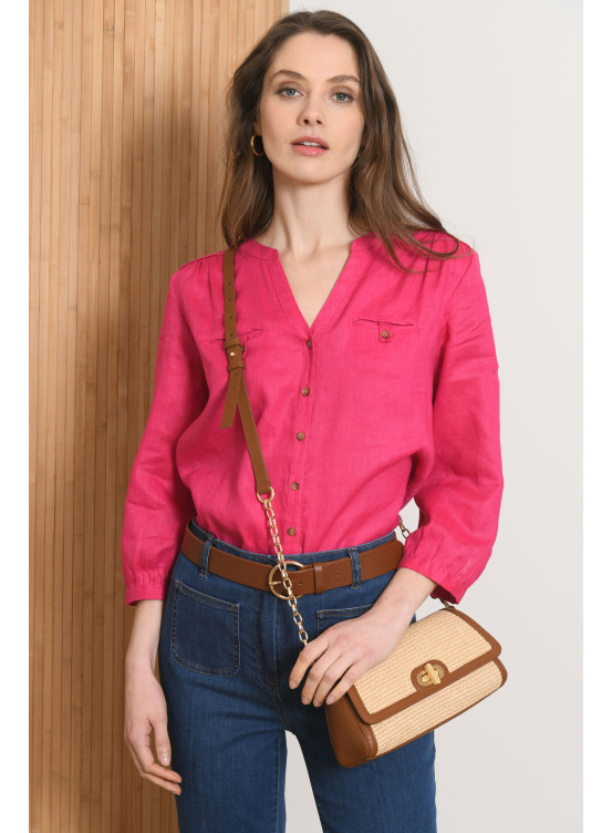CHEMISE 100% LIN - MENDOZA - FUSHIA - Antonelle