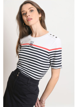 T-SHIRT - PAVIRE - BLANC/MARINE - Antonelle
