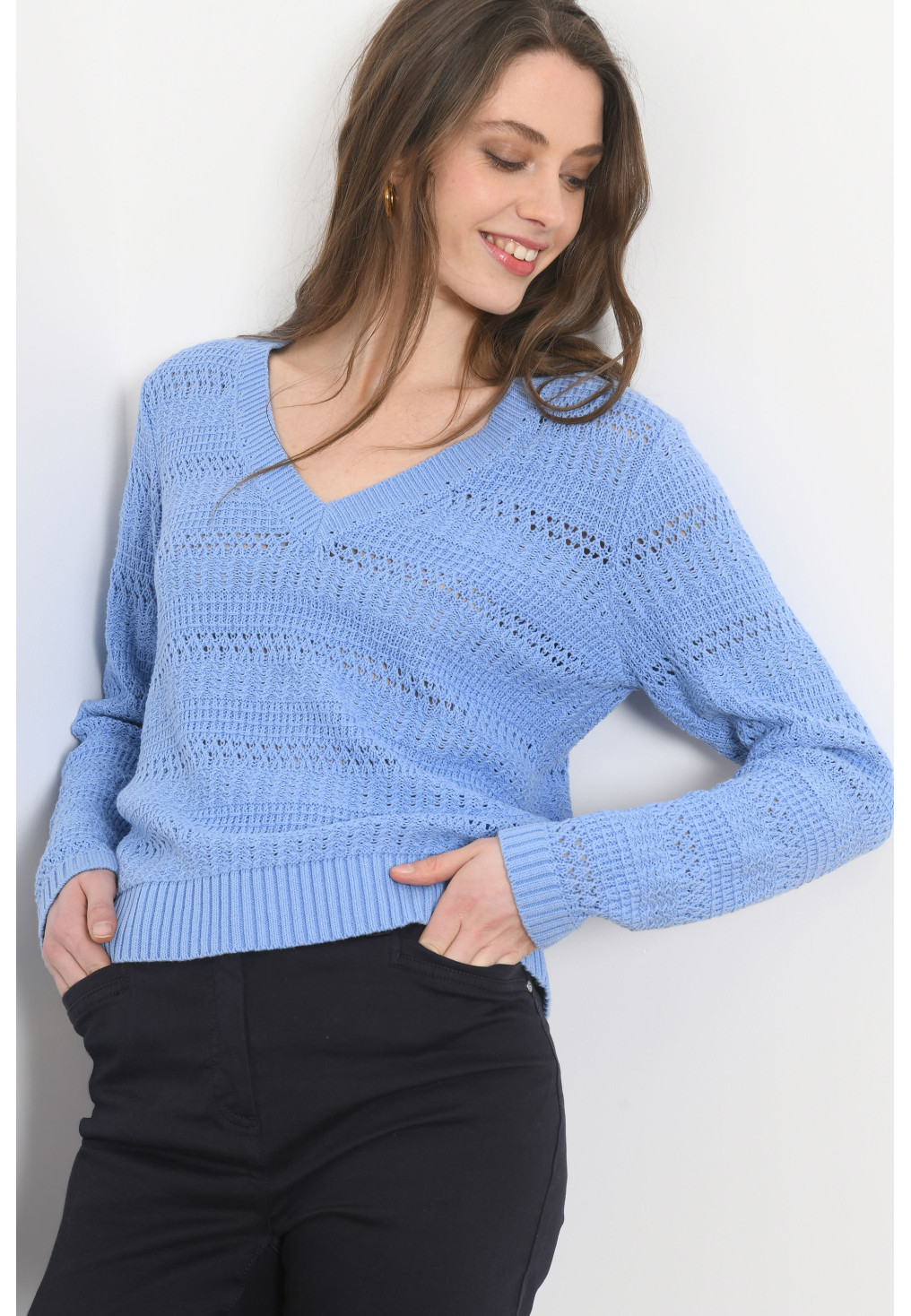 PULL COL V - PIMENT - AIR - Antonelle